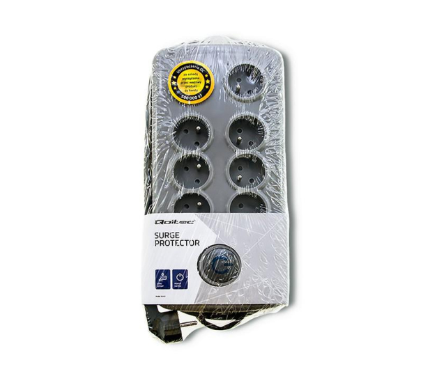Qoltec Listwa antyprzepięciowa - 8 gniazd, 2.5m - 462000 - zdjęcie 2